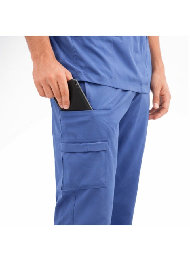 BharatHomes Active Men’s 5-Pocket New Gen Scrubsuite – V-Neck Flexible & Comfortable Medical Uniform Set with Easily Accessible Pockets for Doctors - Image 3